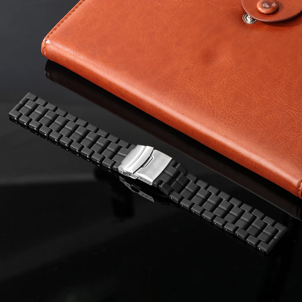 

23mm Plastic Cement Band for Watch Sport Strapsoft Bracelet Watchband Folding Clasp with Safety Wristwatch Accessory