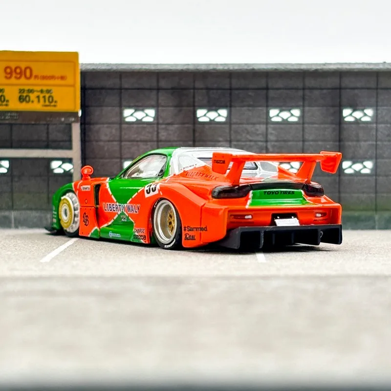 INNO 1/64 LBWK Mazda RX7 (FD3S)LB-SUPER SILHOUETTE Игрушечный автомобиль из сплава литая под давлением