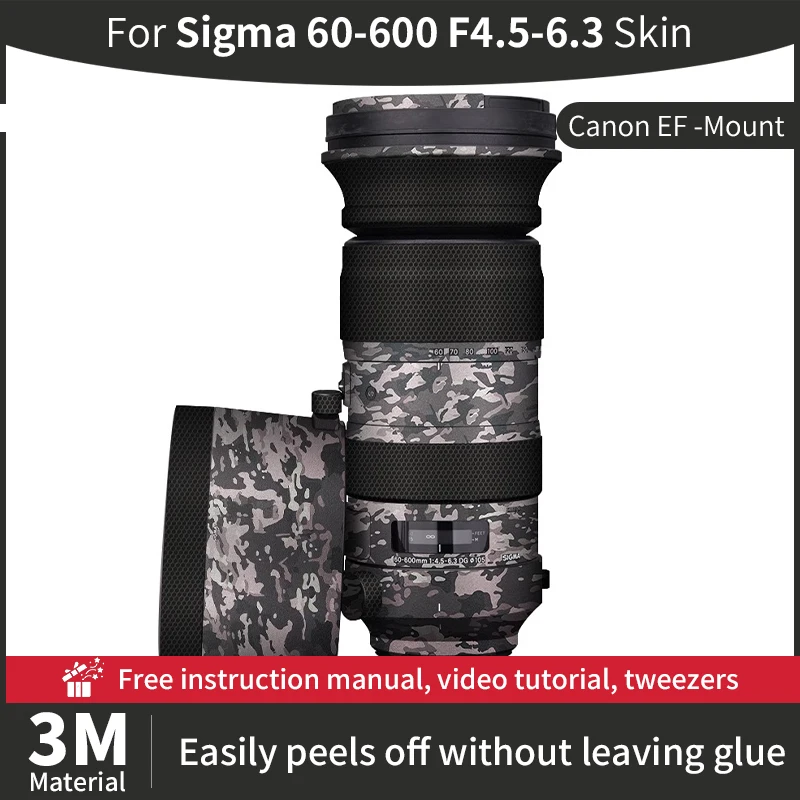 Для Sigma 60 600 мм Canon Skin 60-600 фотообъектив Обложка для EF-крепление наклейка на