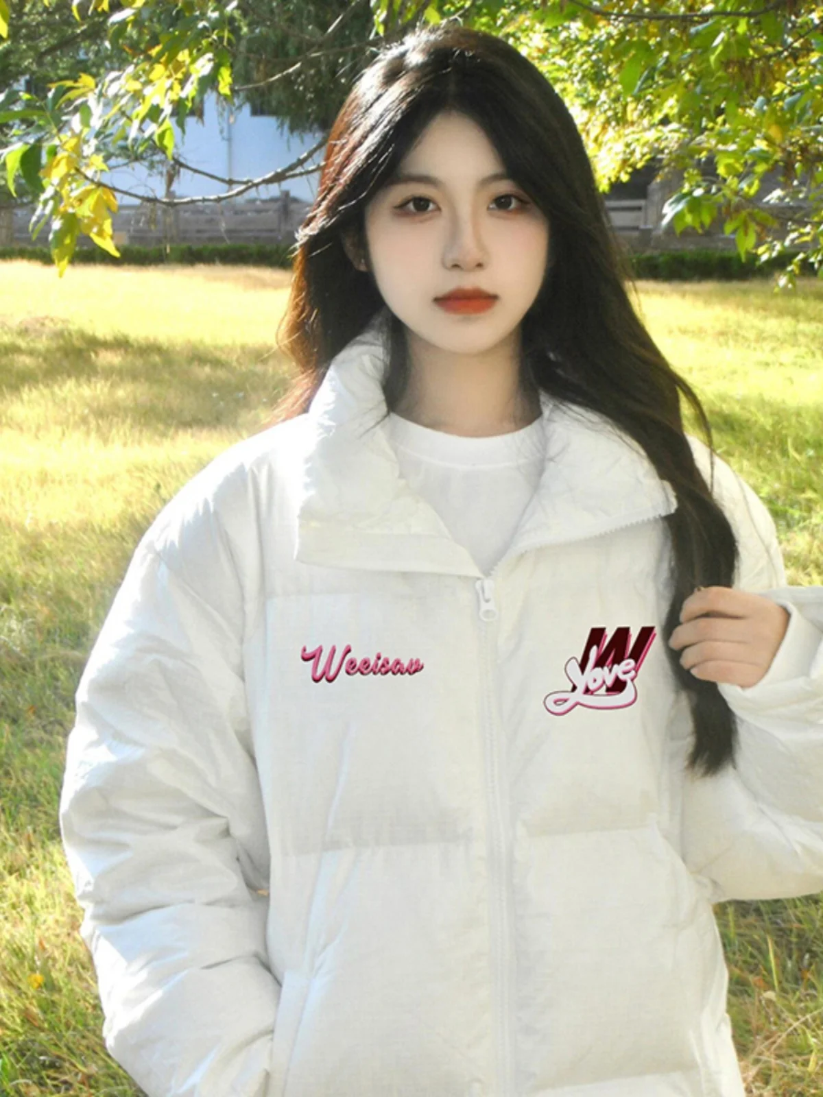 Корейская серия Milk Huhoo 90 белый утиный пуховик женская зимняя утолщенная