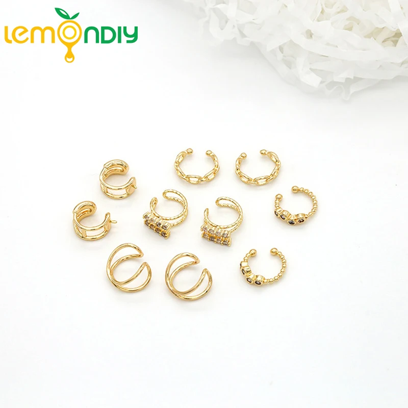 

Круглые Серьги-Клипсы из латуни и циркония, 11 х13 мм, 24 к