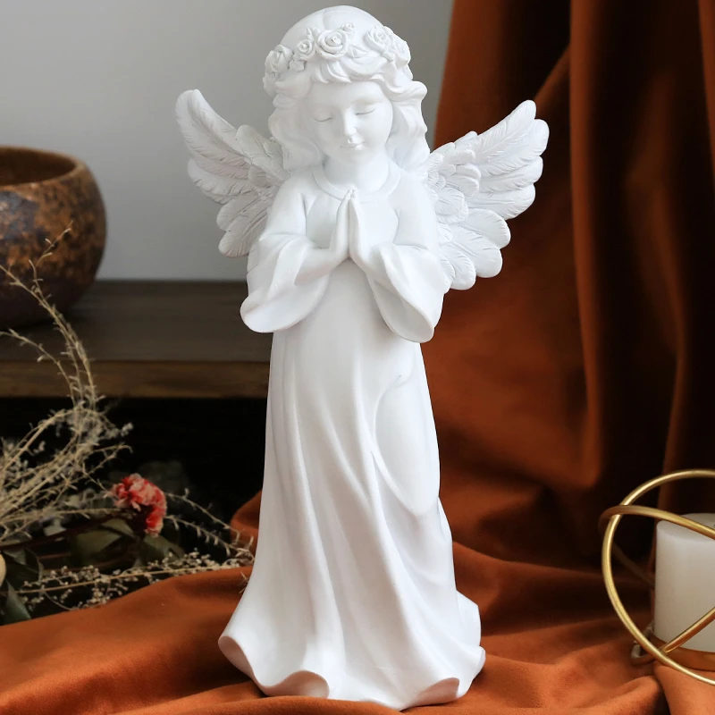 

Modern Praying Angel Resin Statue, Living Room Porch Bedroom Study Desktop Handicraft Decoration Accessories,art Model Sculpture