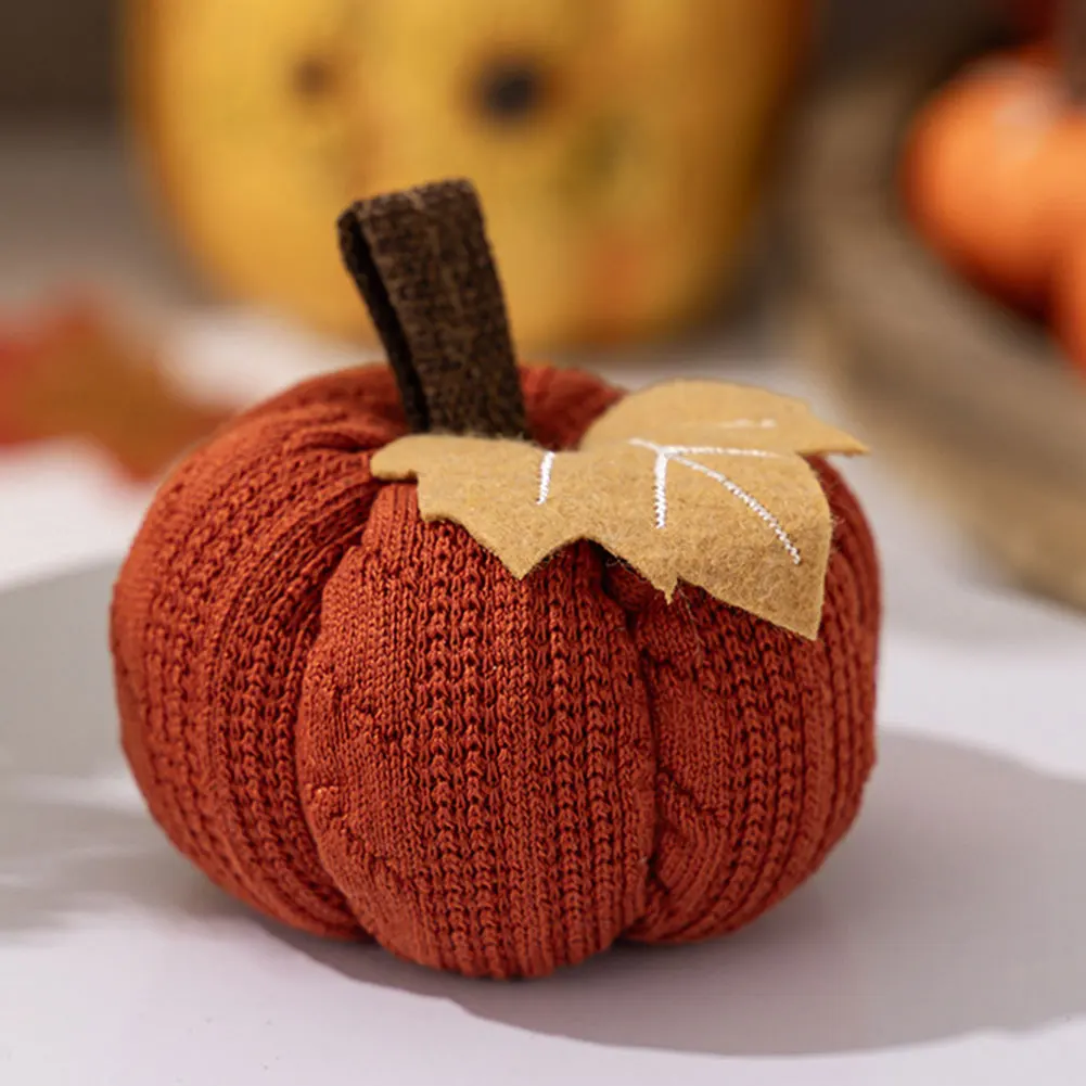Вязаный орнамент в виде тыквы декоративный настольный декор многоразовые