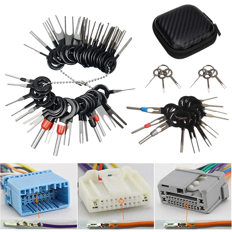 

11/18/26Pcs Car Terminal Removal Repair Tools Electrical Wiring Crimp Connector Pin Extractor Kit Keys Automotive Plug Pullers
