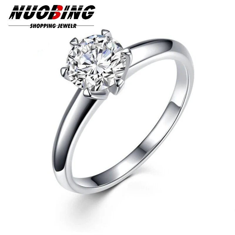 

Women Trendy CZ Shiny Crystal Ring Simplicity Elegant Temperament Engagement Bride Wedding Jewelry Will Never Fade Gift