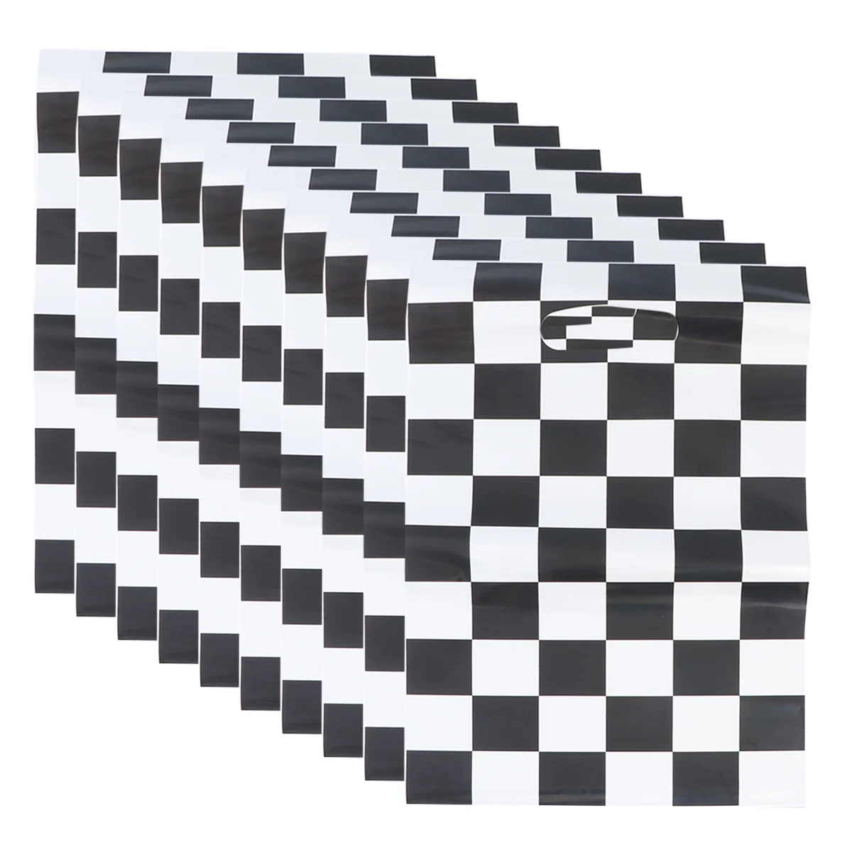 

50pcs Racing Car Theme Gift Pouch Black and White Checkered Printing Packing Tote Bags Gift Wrapping Supplies for Birthday
