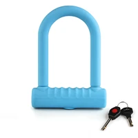 bike silicone rubber u lock alloy steel lock with 2 light keys