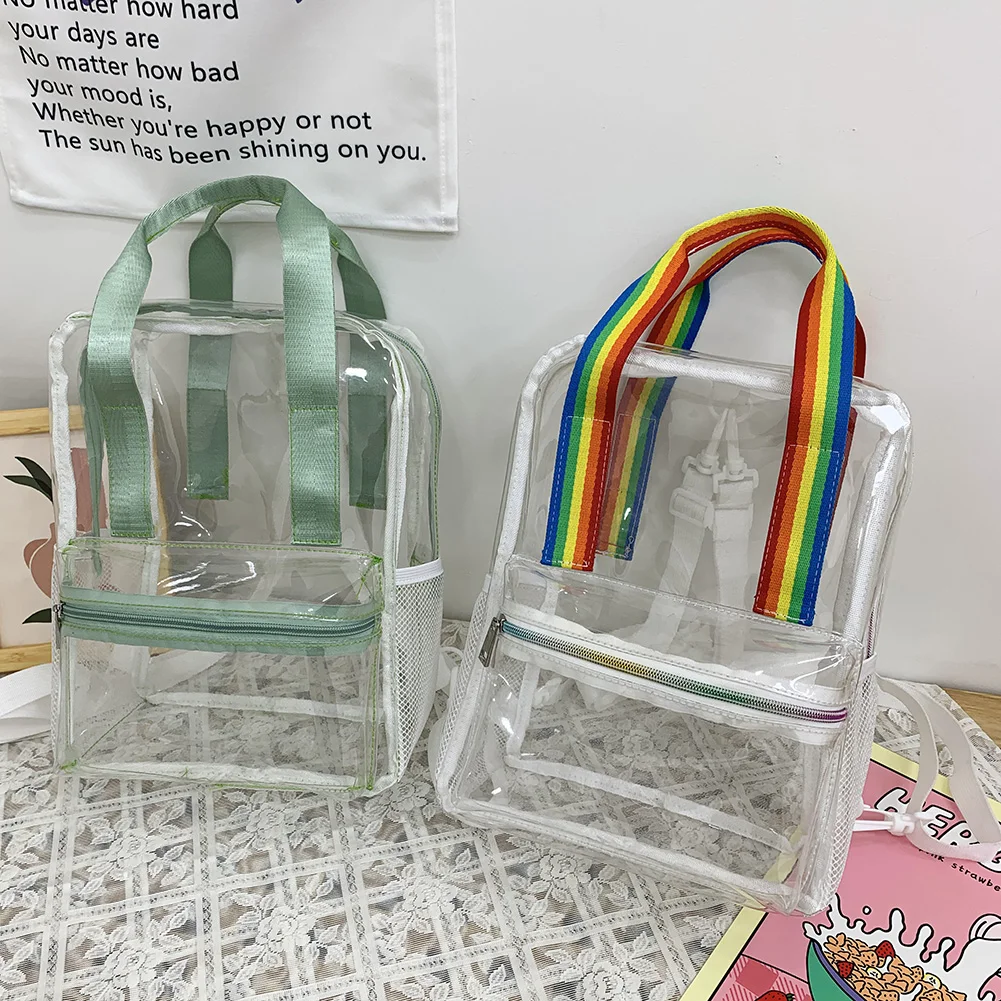 

Transparent PVC Women Backpack Women Backpack Waterproof Fashion Female Candy Color Schoolbag Knapsacks Travel Casual Book Bags
