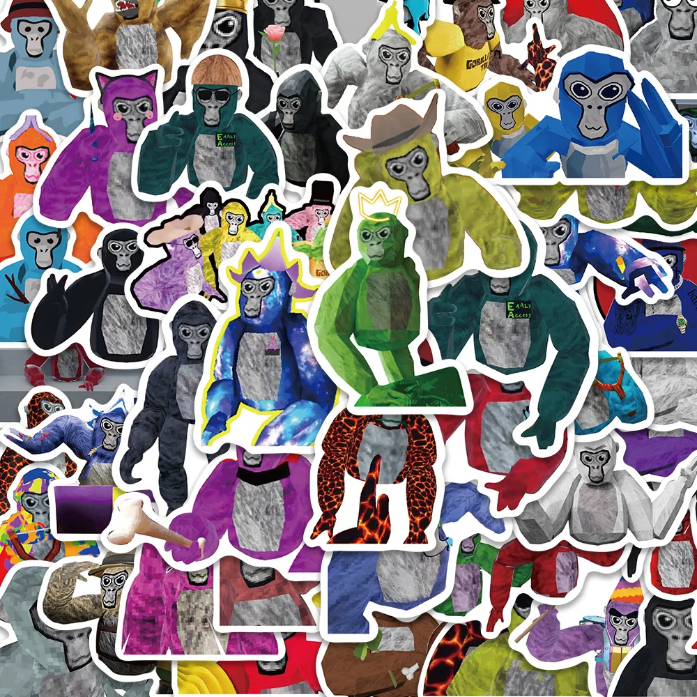 

50PCS Game Gorilla Tag Graffiti Stickers Decals Waterproof DIY Skateboard Luggage Laptop Cool Decoration Sticker Kids Boys Toys