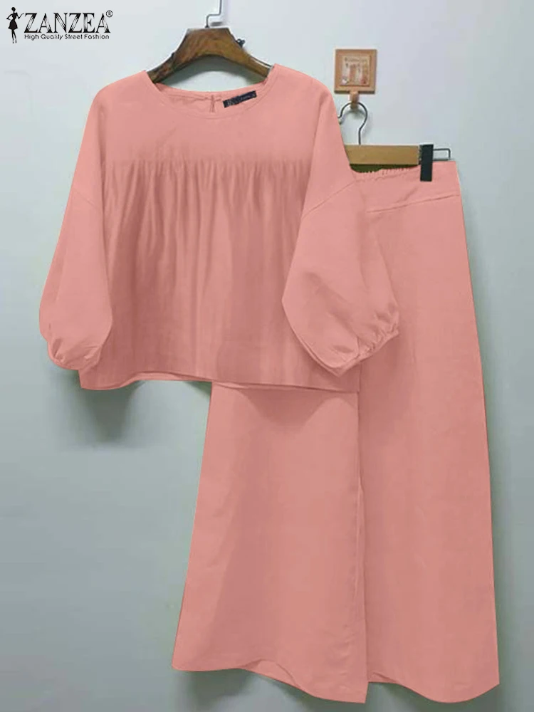 ZANZEA Женский офисный женский спортивный костюм Элегантная блузка на пуговицах с