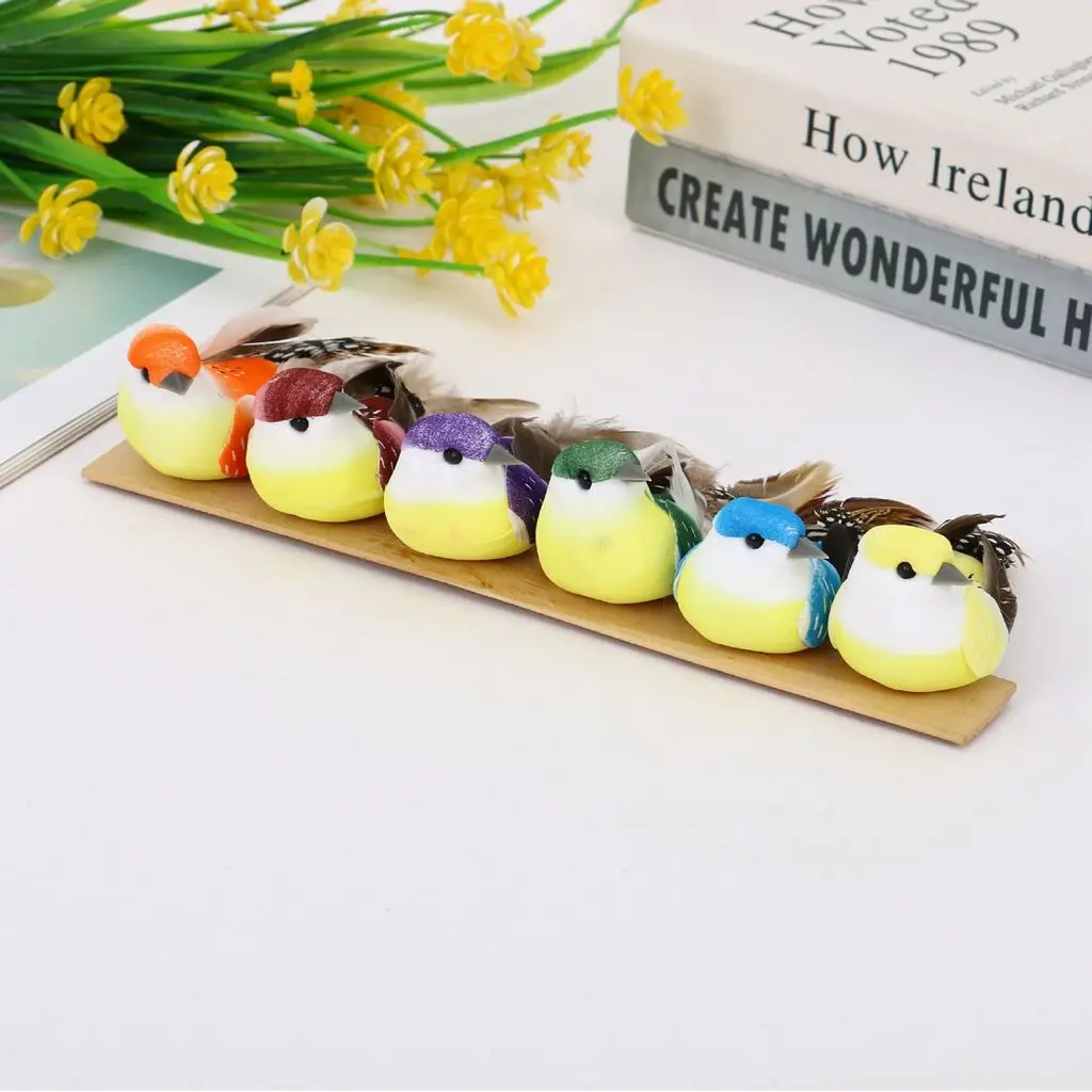 

Реалистичная модель птиц с зажимом, пенопластовое перо, искусственный жемчуг, фигурки животных для уличных украшений, поделок, 4/12 шт.