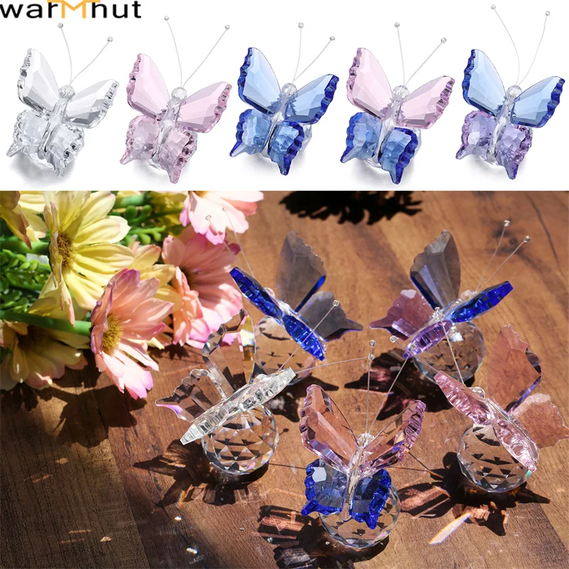 Фигурки хрустальных летающих бабочек WarmHut с прозрачным стеклянным хрустальным