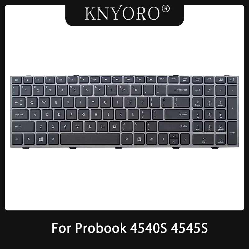 

Сменная клавиатура с американской раскладкой для ноутбука HP Probook 4540S 4545S, английская клавиатура без указателя, серебристая