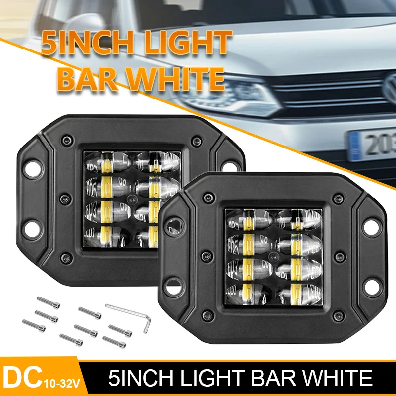 

5-дюймовый светодиодный рабочий фонарь заподлицо для тракторов, лодок, грузовиков, прицепов, квадроциклов, внедорожников, 4x4, 12 В, 24 В, прожектор, светодиодный фонарь дальнего света автомобиля