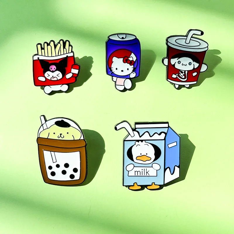 

Kawaii Sanrio Brooch Hello Kitty Kuromi Cinnamoroll Badge Cartoon Cute Creativity Metal Badge Clothing Bag Accessories Decorate