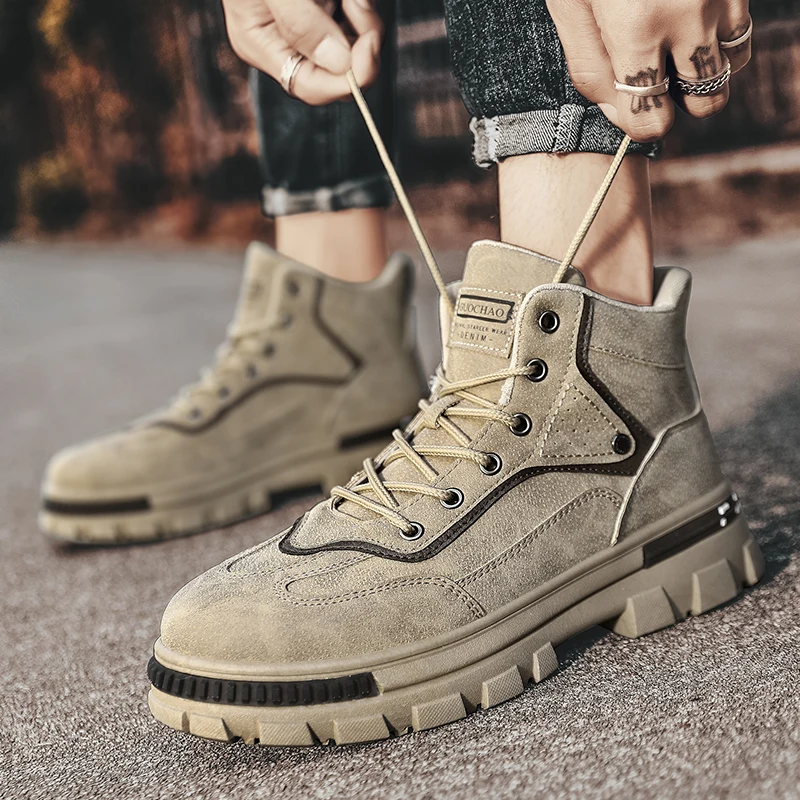 

2022 Winter Men's Martin Boots Autumn Outdoor High top Desert Sports Casual Workwear Short Boots Men's Fashion Brand