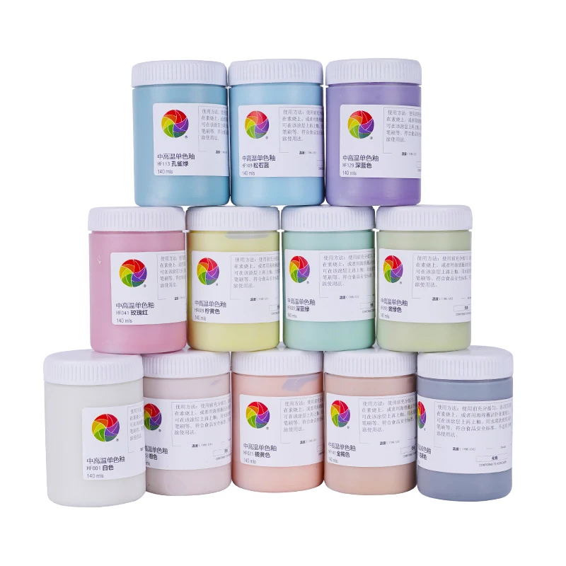 

140ml Medium and High Temperature Bright Monochrome Glaze Concentrated Color Underglaze Painting Pigment Pottery Coloring Tool