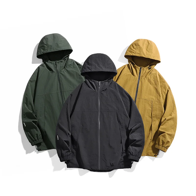 Куртка мужская Легкая однотонная уличная водонепроницаемая ветрозащитная