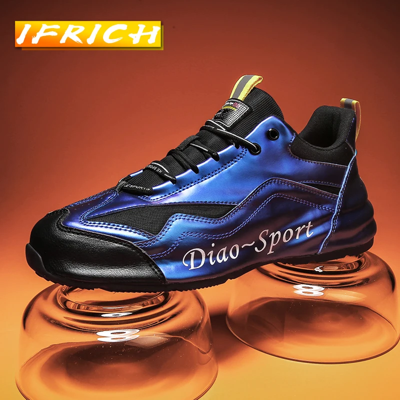 

Brand Designer Leisure Sport Shoes for Male Leisure Sport Yellow Blue Fashion Sneakers Men Non-Slip Soft Sole Lace Up Sneaker