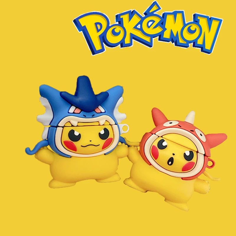 

Чехол для косплея Pokemon Pikachu Airpods, 2 цвета, Apple 1 2 3 Pro, милый карманный монстр, ПВХ игрушки, прекрасный веер, подарок для девочки
