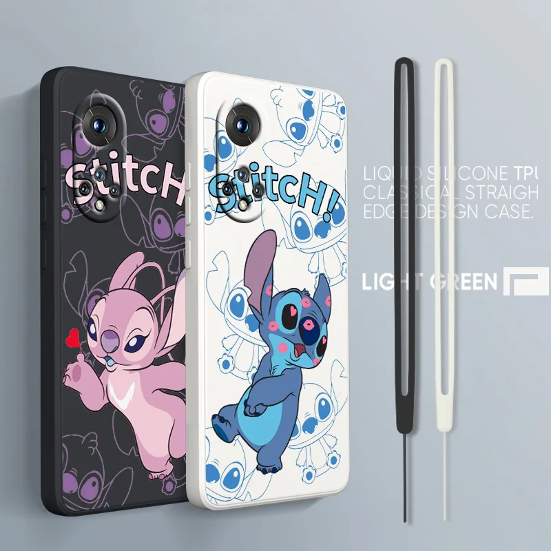 

Cute Disney Stitch For Honor X7 X8 60 50 30 20 X20 10X Pro Plus Lite Liquid Rope Candy Cover Phone Case