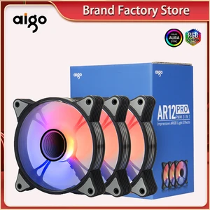 Aigo AR12PRO вентилятор для чехол компьютера ventoinha PC 120 мм rgb вентилятор 4pin ШИМ Вентилятор охлаждения синхронизация 3pin5v неограниченное пространство argb 12 см вентилятор