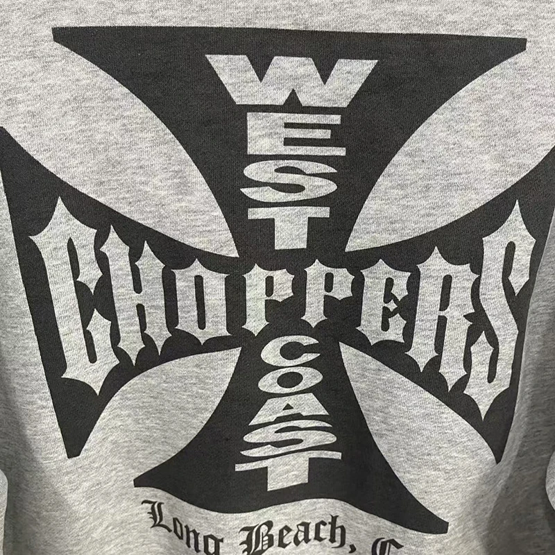 Фото Толстовка с капюшоном West Coast Choppers Do Old Neckline Iron Cross Print Letter Logo Пуловер WEST COAST Мужская уличная толстовка №4