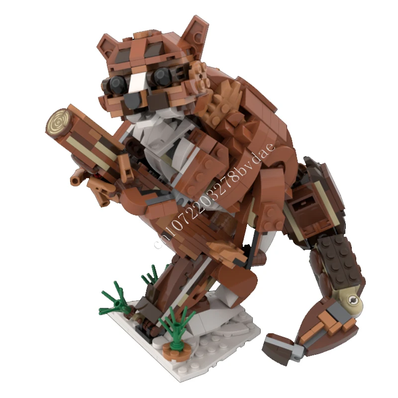 538 шт. MOC город животное коричневая мышь Lemur строительный блок дом зоопар милые