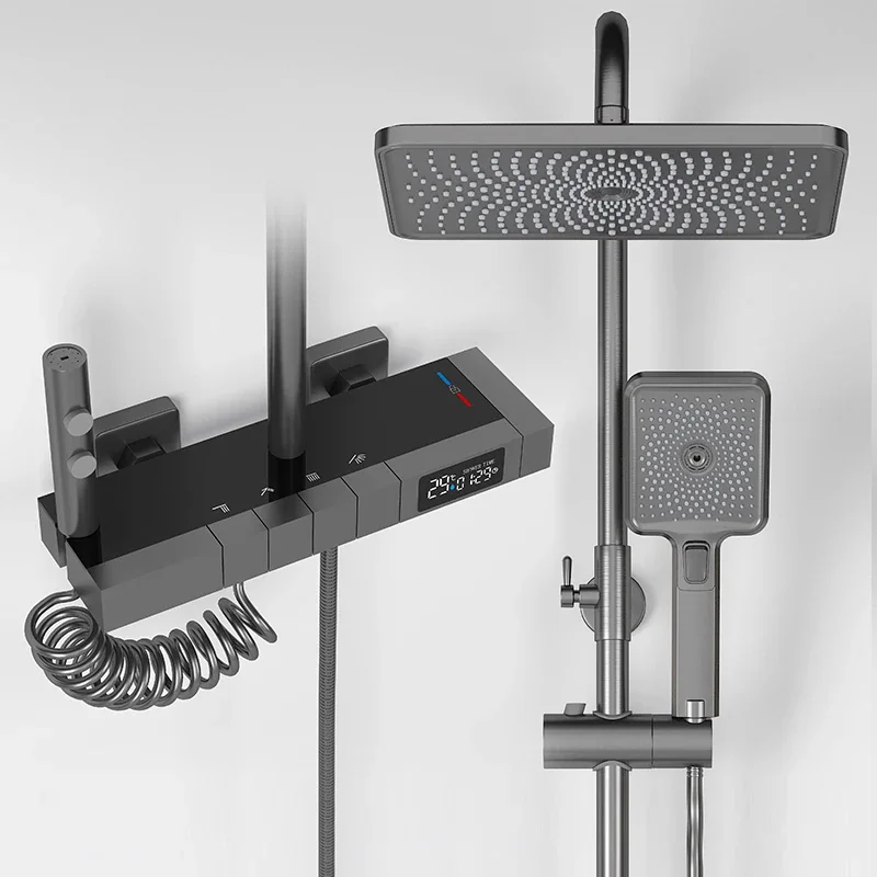 Цифровая Душевая система Piano Роскошный дизайнерский четырехфункциональный