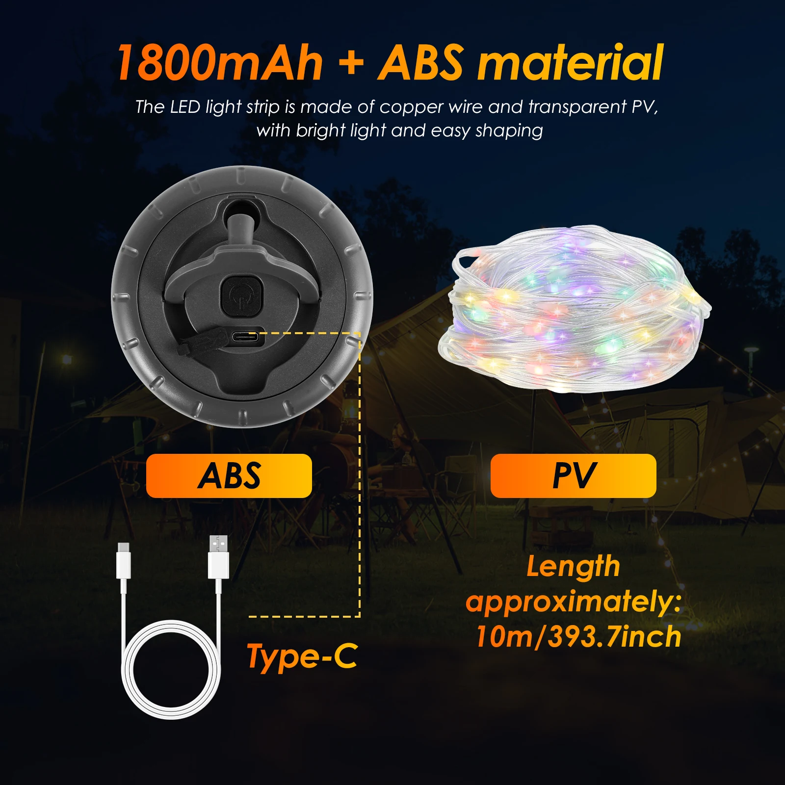 Походные светильники подвесные для кемпинга с 5 режимами освещения