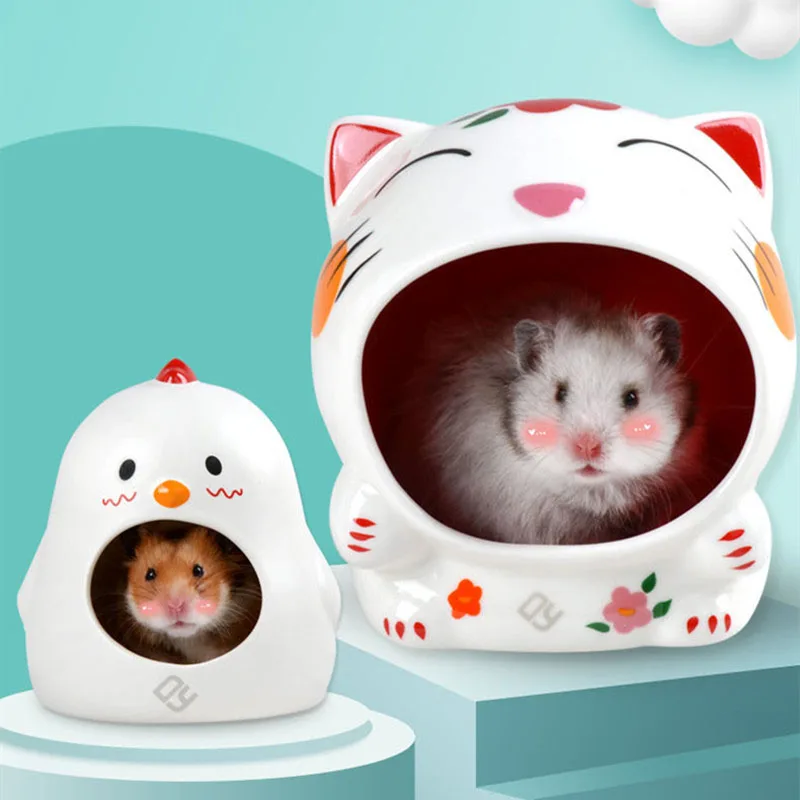 

Симпатичный Керамический домик для хомяка, Маленькая детская кровать для грызунов