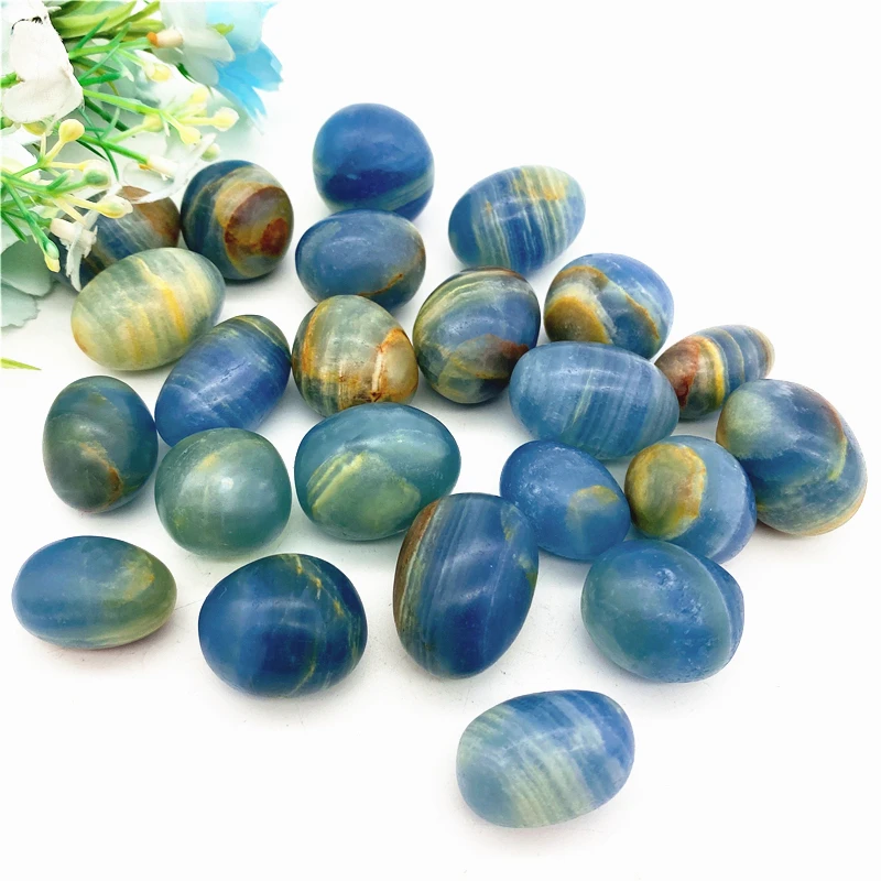 

Drop shipping 100g Natural Blue Banded Onyx Tumbled Stone Crystal Healing Polished Gravel Stone Natural Stones and crystals