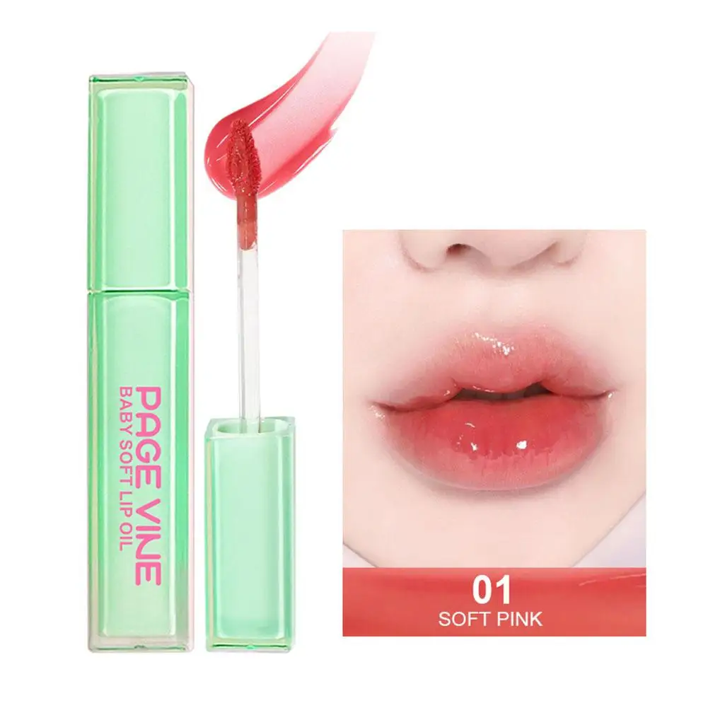 Page Vine Mint Green Square Tube Lip Glaze Зубчатая губа для легкого длинного 3 мл Стойкий цвет