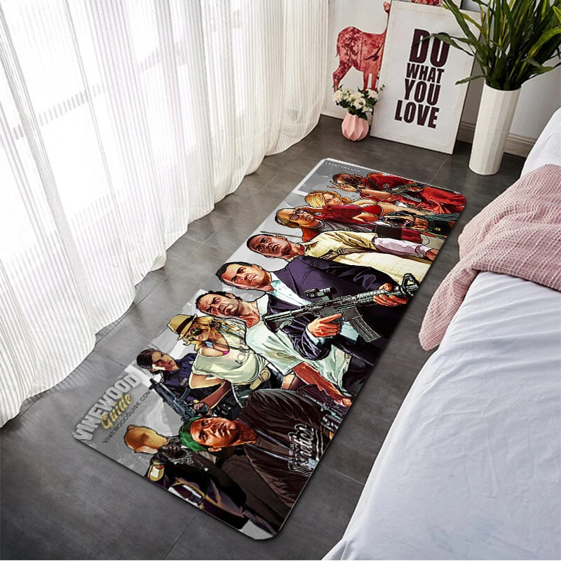 

3D Grand Theft Auto Game Printed Carpet, Bedroom, Corridor, Kitchen, Bathroom, Non slip Floor Mat, Entrance Door Mat, Prayer Rug