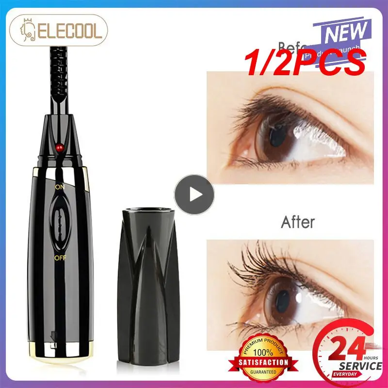 

1/2PCS Portable Heated Eyelash Curler Mini Electric Eye Lashes Brush Long-Lasting Quick Mascara Curling Eyelash Brush Makeup