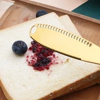 stainless steel round hole cheese knife bread marmalade spread butter knife dessert jam cheese tools tableware spoon set