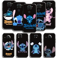 cartoon cute lilo stitch phone case for xiaomi redmi note 9 9 pro max note 9t 5g silicone cover back coque carcasa soft black