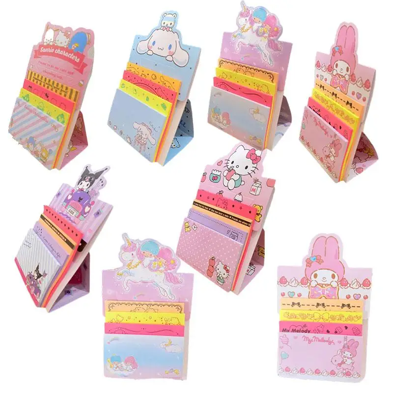 

Kawaii Anime Cinnamoroll My Melody Kuromi Kittys Birthday Christmas Present Message Card Sticky Note Pad Student Stationery