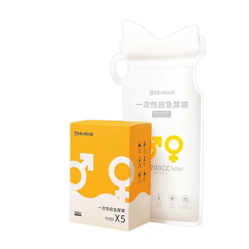 

Дорожные мешки для мочи 700 мл, унисекс, портативные мочеприемники для кемпинга, 5 шт., компактные дорожные мешки для мужчин, женщин, детей