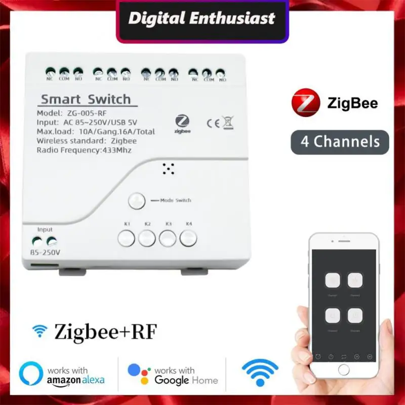 

Умный релейный выключатель Smart Life, беспроводной Wi-Fi, работает с Alexa Google Home, модуль смарт-выключателя Zigbee, 10 А, «сделай сам», мини-переключатели, мыльный