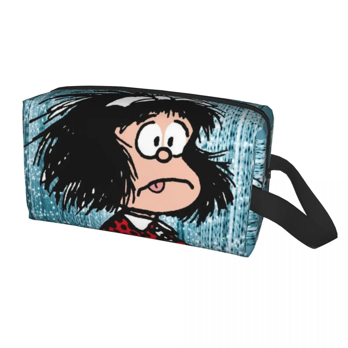 

Косметичка Mafalda в шоке на заказ, женская сумочка для туалетных принадлежностей, мультяшный манга, органайзер для косметики, Дамский бокс для...