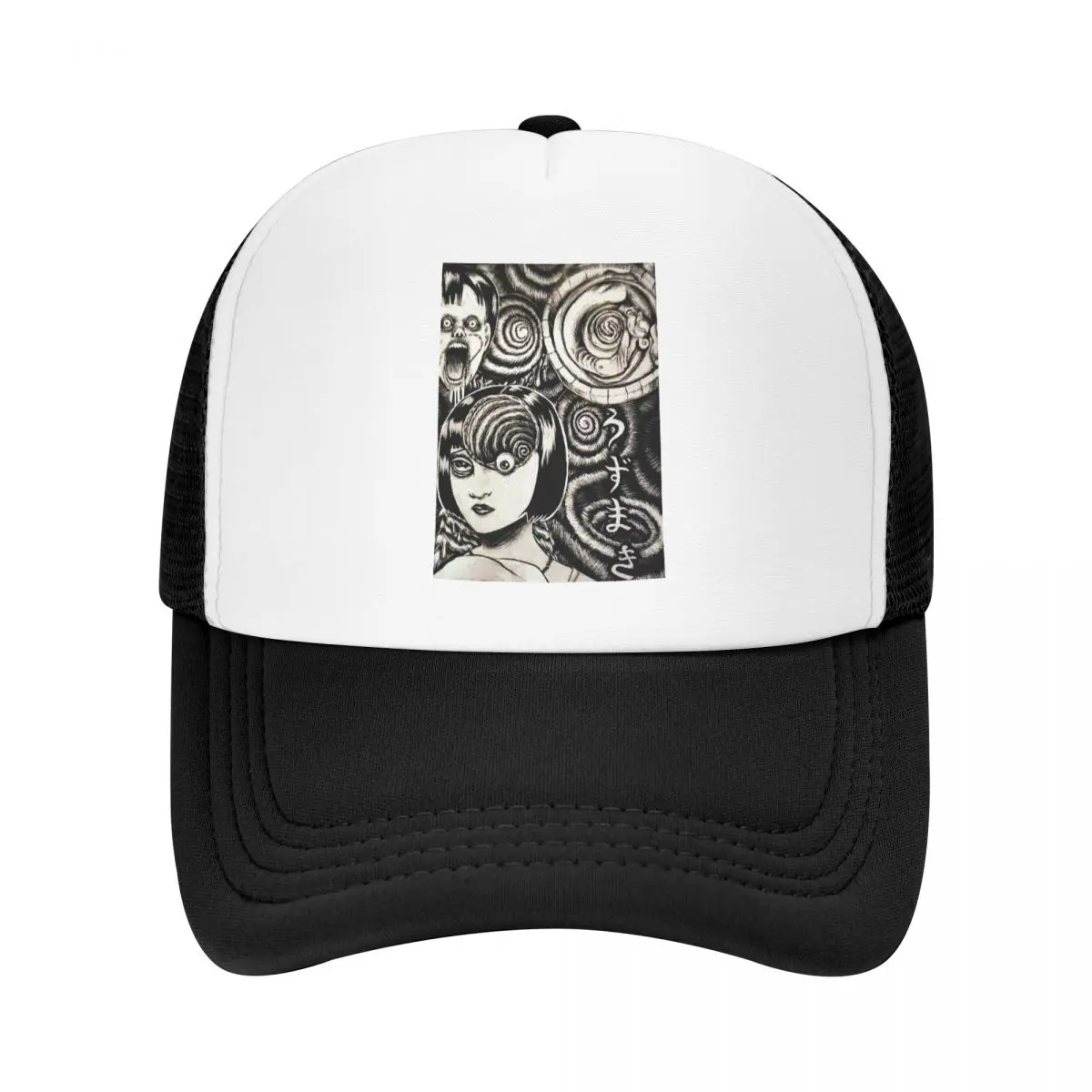 

Junji Ito Trucker Hats Collection Uzumaki ART Essential Mesh Net Baseball Cap Snapback Outdoor Hip Hop Peaked Hat For Men Women