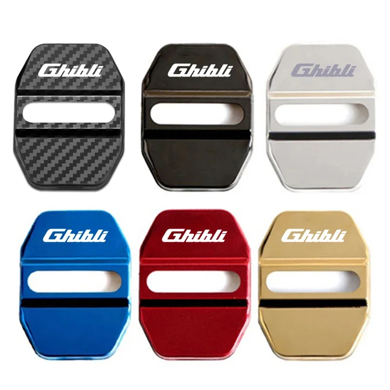 

4 шт. автомобильные аксессуары для Maserati ghiдоступ значок Логотип Крышка дверного замка из нержавеющей стали Защитная искусственная наклейка наклейки Стайлинг