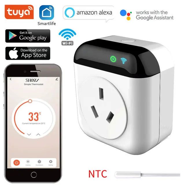

Программируемая розетка с Wi-Fi и управлением голосом, 15 А