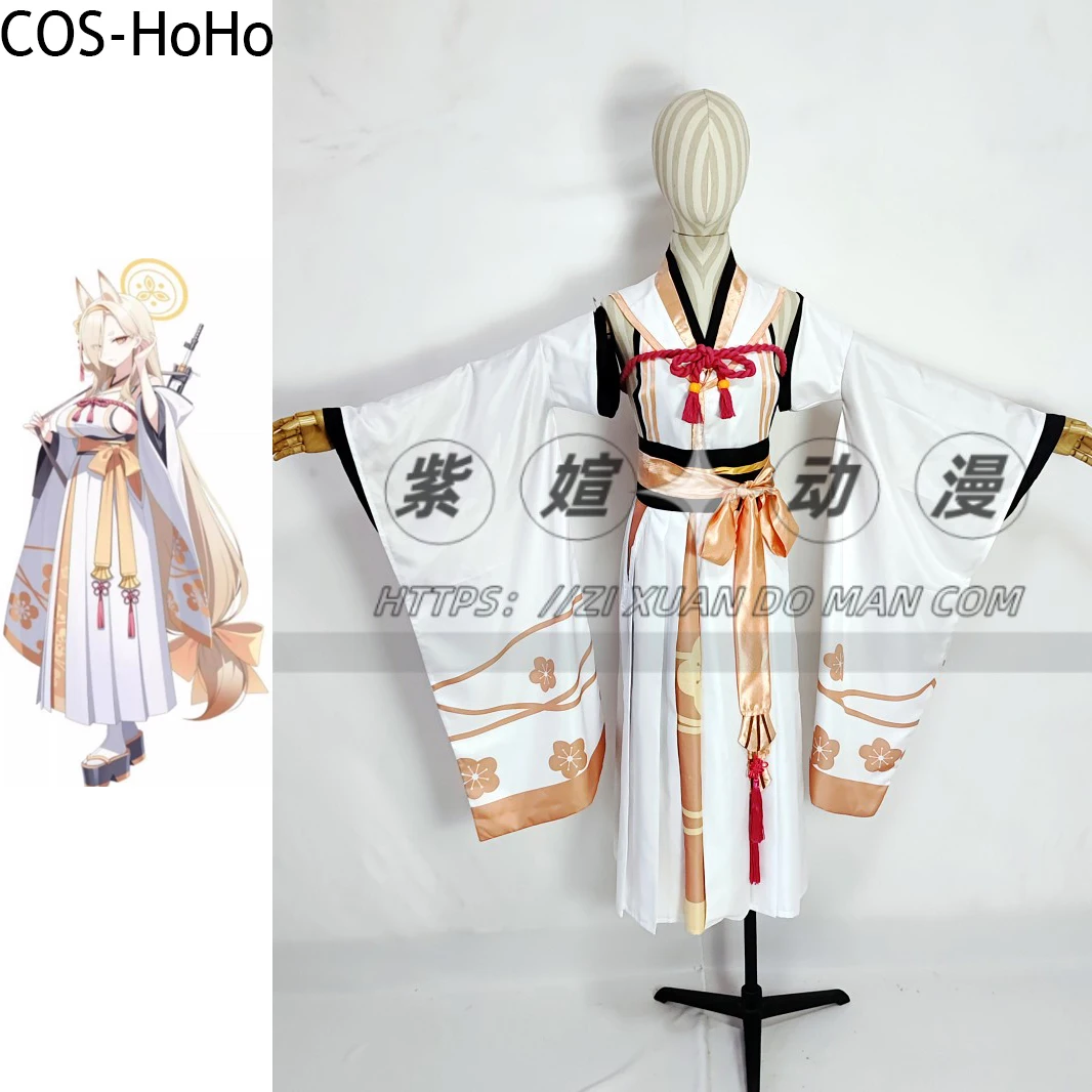 Фото COS-HoHo Синий Архив Куwakami Кахо Игровой Костюм Кимоно Ханфу Косплей Костюм Хэллоуин Карнавальная Вечеринка Ролевая Игра Наряд Женский №1