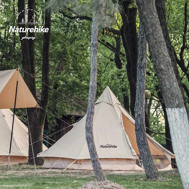 Палатка Naturehike Brighten 6 4 Outdoor Luxury glamping в виде пирамиды из хлопка