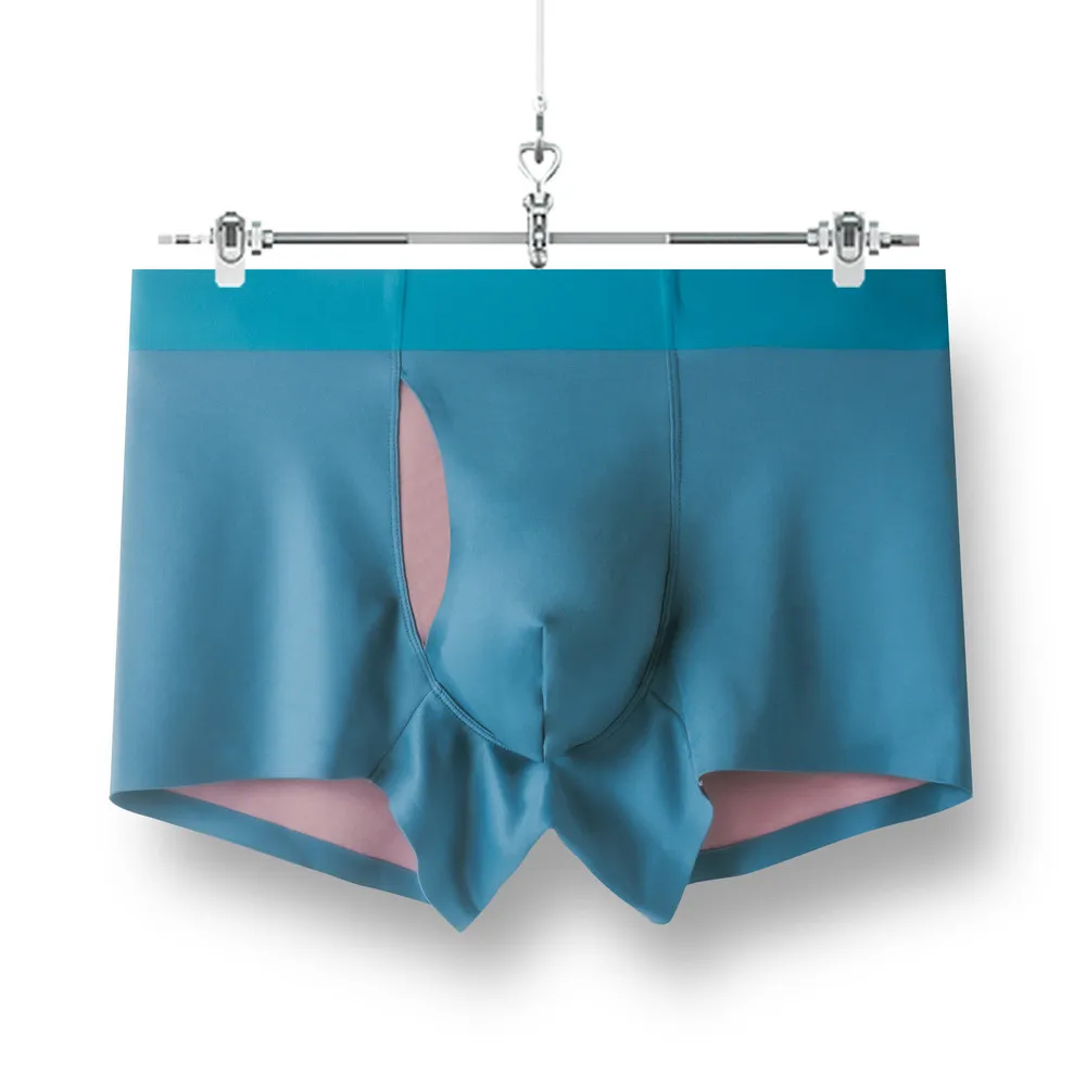 2023 Sexy Underwear Men Cotton Briefs Bulge Pouch Blue High-Quality Comfortable And Breathable For Male