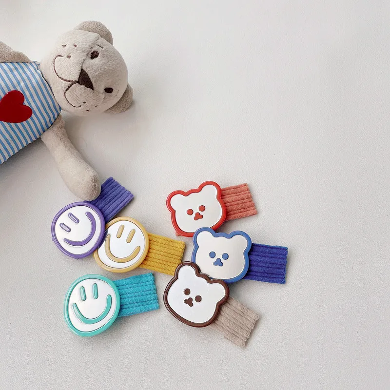 

Quality Cartoon Smiling Bear BB Clip for Kids Children Nylon Hair Clips Hairpins Barrettes Girls Hair Accessories Headdress Gift