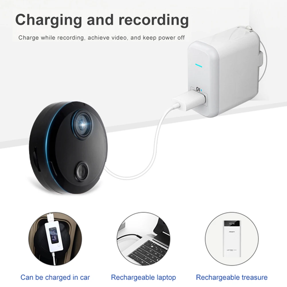 

WiFi Wireless Mini Camera HDQ15 Smart Home Network Camera Night Vision with Swivel Bracket for Home Room Baby Monitor