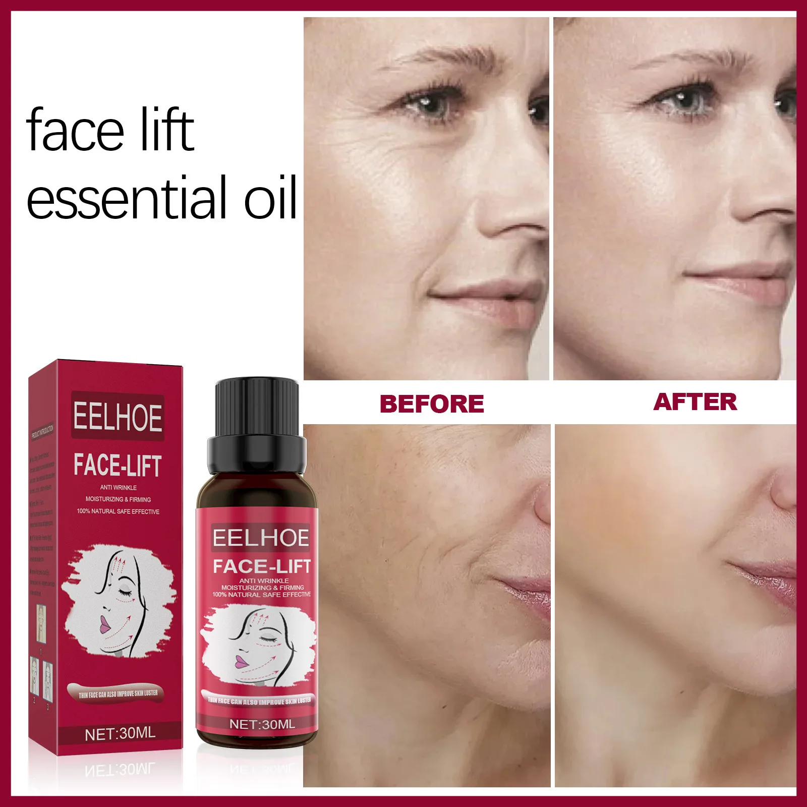 

EELHOE Face Lifting Essential Oil Lifting Firming Massage Facial Skin Nourishing Skin Moisturizing Essential Oil 30ml